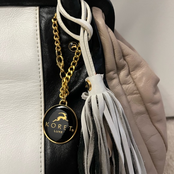 Vintage Koret Purse Handbag Tri color Black/White/Gray - Picture 3 of 7
